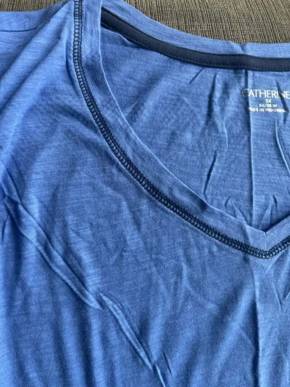 NWT Catherines Blue Sleeveless V-Neck Top Size 5X